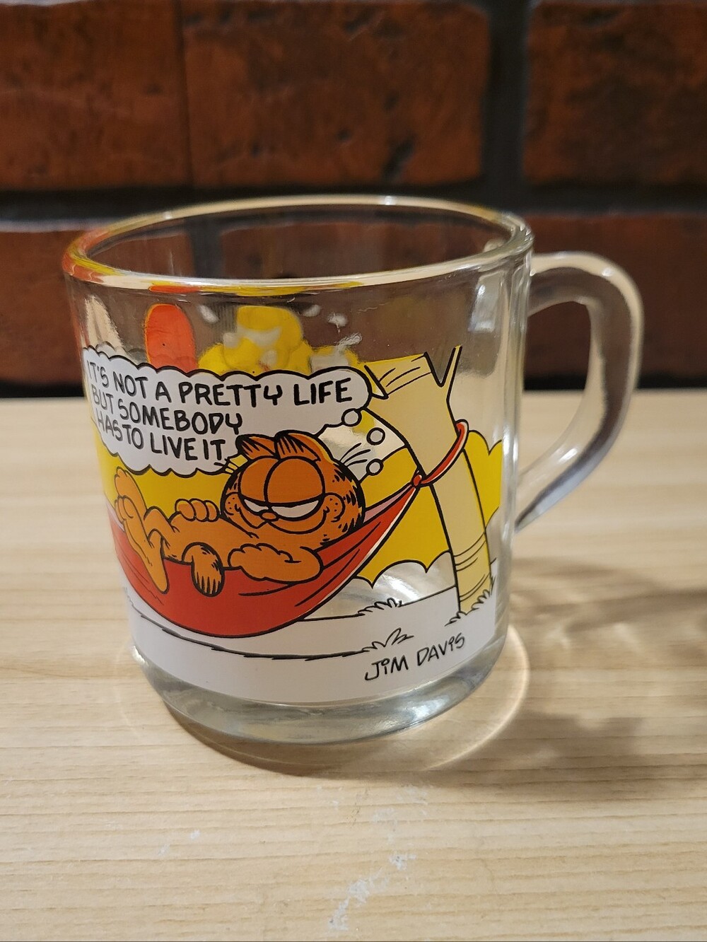 Vintage 1978 McDonalds Garfield Glass Mug
